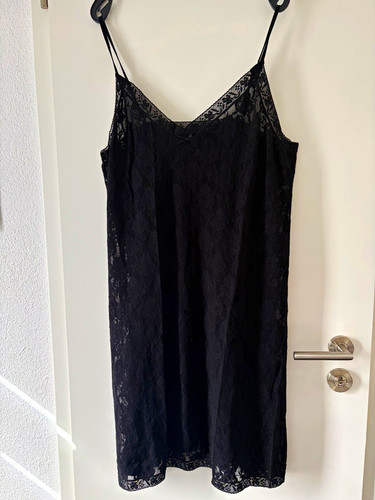 Nachthemd schwarz aus spitze - schwarz,