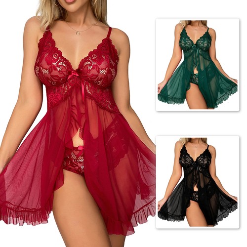 Damen babydoll negligé spitze - negligé,