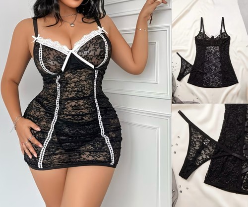 2tlg sexy nachthemd tanga - sexy,