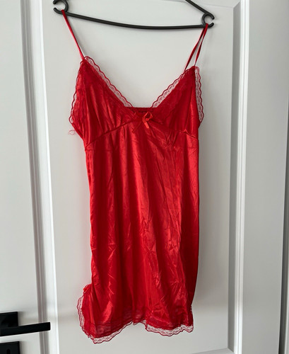 Damen negligé nachthemd rot - nachthemd,
