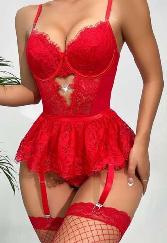 Babydoll set mit roter - babydoll-set, spitze